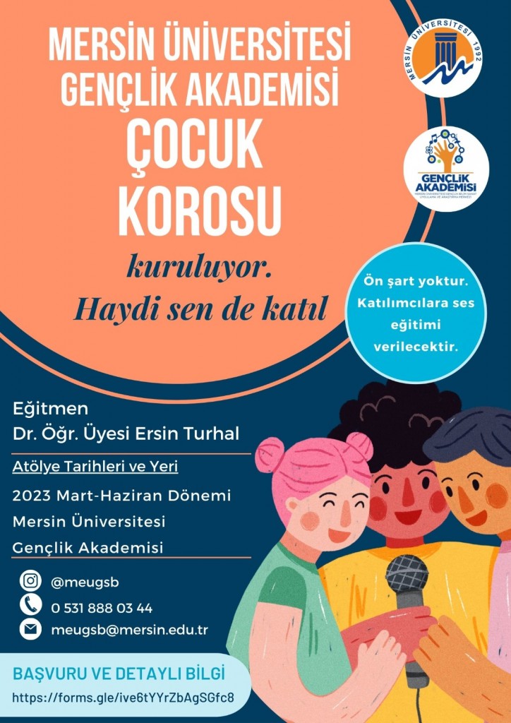 Mersin Üniversitesi Gençlik Akademisi Çocuk Korosu detayı için tıklayınız