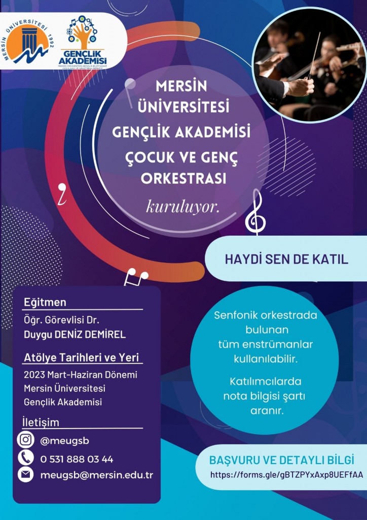 Mersin Üniversitesi Gençlik Akademisi Çocuk ve Genç Orkestrası detayı için tıklayınız